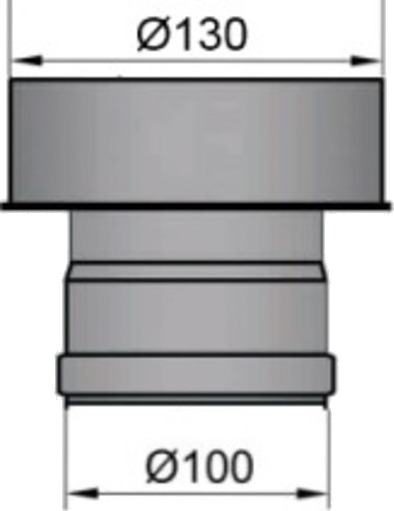 Røykrør 100 mm til 130 mm