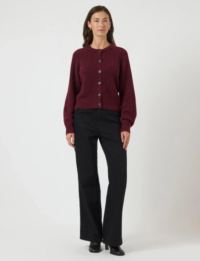 YAS Yasjohi Ls Wool Blend Cardigan S. Noos Burgundy S YAS Yasjohi Ls Wool Blend Cardigan S. Noos Burgundy S