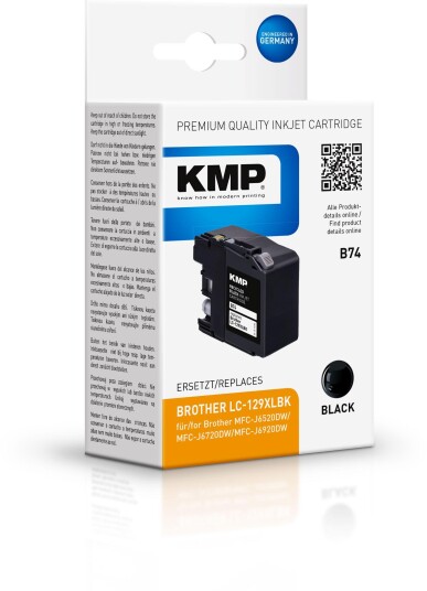 Kmp B74 Høyt (Xl) Utbytte Sort Pigmentbasert Blekk 50 Ml 2400 Sider