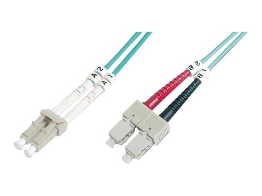 Digitus 2 m Koblingskabel OM4 Rosa SC-Male Duplex LWL