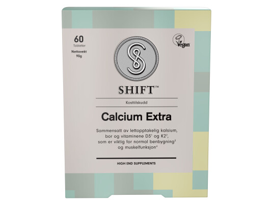 Shift Calcium Extra Tabletter 60 stk. Shift Calcium Extra Tabletter 60 stk.