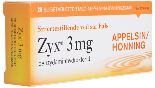 Zyx Sugetabletter 3mg appelsin/honning, 20 tabletter