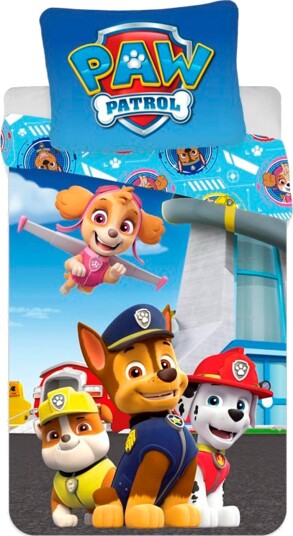 Licens Paw Patrol sengetøy   Valpevenner   2 i 1 design   Dynetrekk i 100% bomull