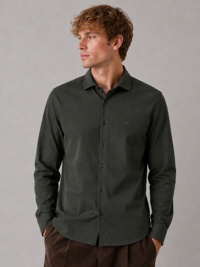 Clean Cut Copenhagen Emil Stretch Shirt Grønn L