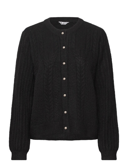 Object Objflora Re Ls Knit Button Cardigan Noos - Black - XS Object Objflora Re Ls Knit Button Cardigan Noos - Black - XS