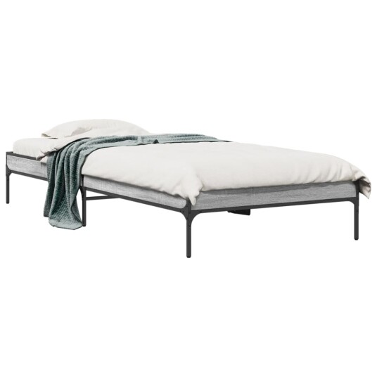  Sengeramme grå sonoma 100x200 cm konstruert tre og metall 8721012985551
