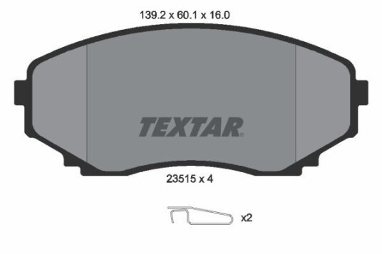 Bremseklosser TEXTAR 2351501 Bremseklosser TEXTAR 2351501