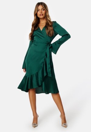 Happy Holly Cora Wrap Dress Dark green 48/50
