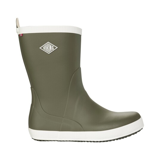 Viking Seilas Heritage Rubber Boot Unisex Olive Eggshell 36