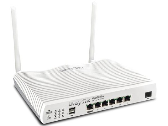 Draytek Vigor 2865Ac, Wi-Fi 5 (802.11Ac), Dobbelbånd (2.4 Ghz / 5 Ghz), Ethernet/Bredbåndsforbindelse, Adsl, Hvit, Frittstående Router