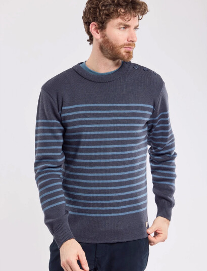 Armor Lux Striped Mariner Sweater "Molène" - Grey - M Armor Lux Striped Mariner Sweater "Molène" - Grey - M