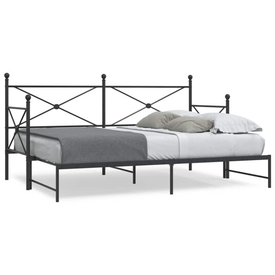Dagseng med trille uten madrass svart 80x200 cm stål 8721158660473