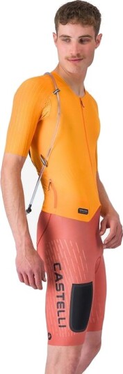 Castelli Unlimited Speedsuit korte ermer vivid orange/hot sauce/black herre