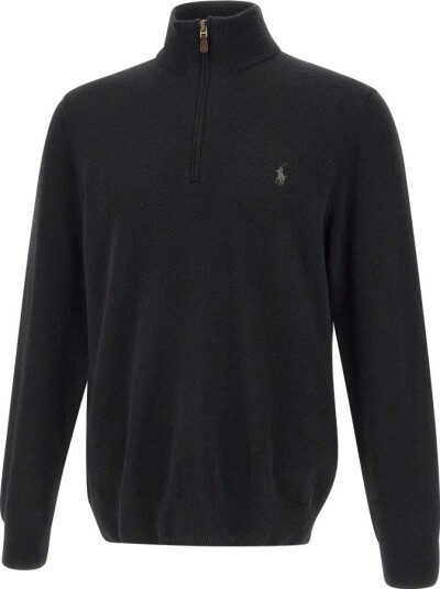 Polo Ralph Lauren Wool Quarter-Zip Sweater - Black - XL