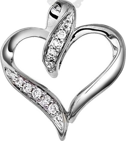 Pan Jewelry Diamantanheng i 585 hvitt gull 0,05 ct
