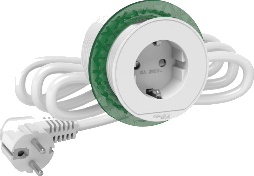 Schneider Electric Bordenhet XS-1 Schuko strømuttak Hvit - 1283900 Schneider Electric Bordenhet XS-1 Schuko strømuttak Hvit - 1283900