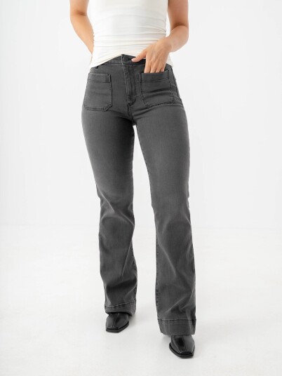 Wrangler Flare Grå 34/32 Wrangler Flare Grå 34/32