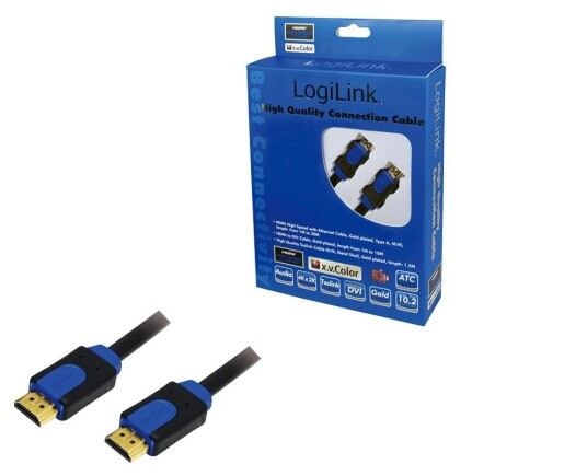 LogiLink HDMI-Kabel Anschl. 19pin St/St 1.00m sw 1
