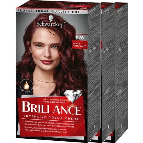 Schwarzkopf Brillance 876 Noble Mahoga 3-pack Schwarzkopf Brillance 876 Noble Mahoga 3-pack