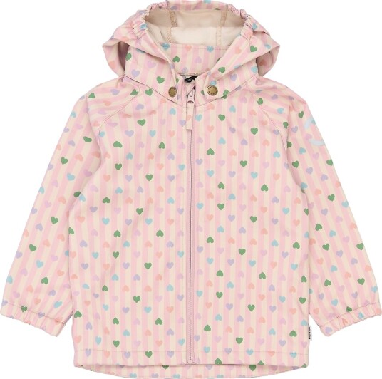 Mikk line Softshell Jakke   AOP   Heart   Mikk line   11 år (146)   Softshell Beige Rosa