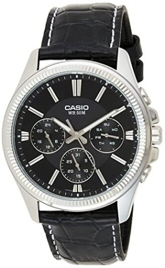 Casio Herreklokke MTP 1375L 1AVDF Classic Sort/Lær Ø42 mm