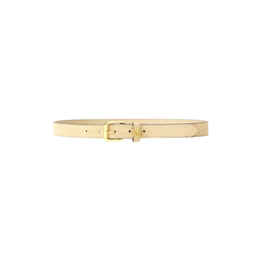 Lauren Ralph Lauren Logo Keeper Suede Skinny Belt Gold S