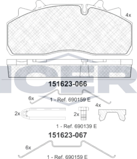 Bremseklosser sett ICER 151623-066