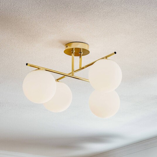 Domiluce Aurora taklampe gull Ø 50 cm 4 lyskilder glass E14 Domiluce Aurora taklampe gull Ø 50 cm 4 lyskilder glass E14
