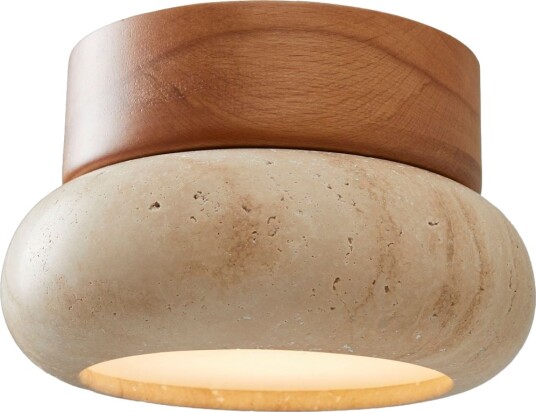 Eryvin vegglampe 15 cm rund - Eik Beige