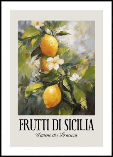 Vibrant Sicilian Lemons Plakat / 50x70