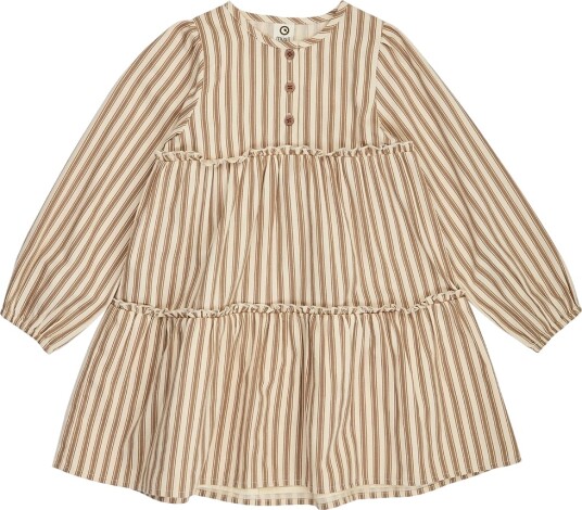 Müsli Kjole I/e   Vevd Stripe   Oak/Valnøtt   Müsli   5 år (110)   Kjole Beige Brun Hvit