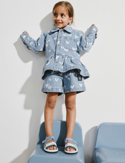 Liewood Borrisa Printed Denim Shorts Blue 140