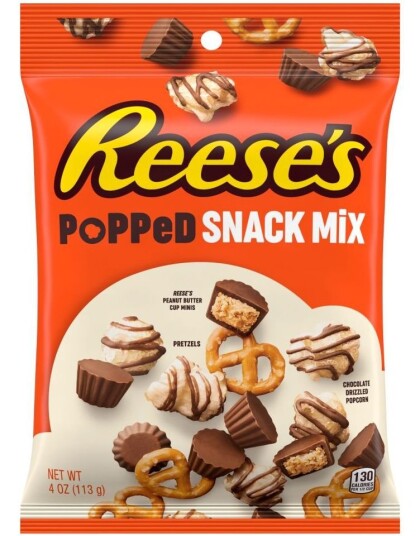 Reese"s Popped Snack Mix   Popcorn Pretzel og Sjokoladeblanding 113 g USA Import