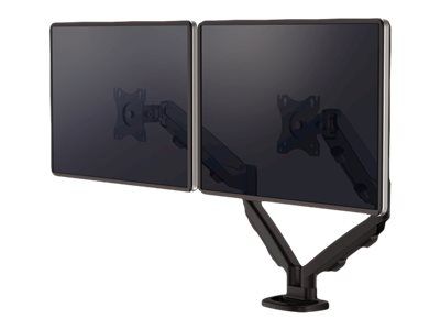 FELLOWES monteringssett - justerbare dobbeltarmer - for 2 skjermer - svart, RAL 9017 FELLOWES monteringssett - justerbare dobbeltarmer - for 2 skjermer - svart, RAL 9017
