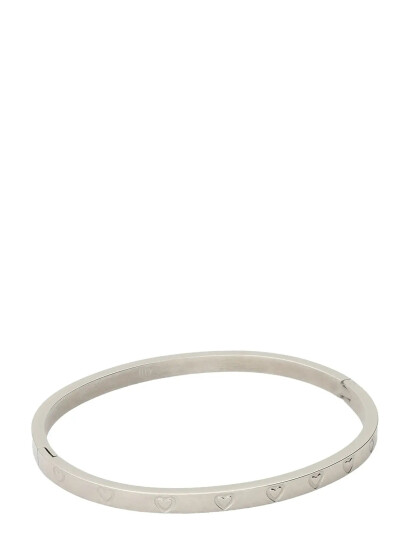 My Jewellery Bangle Engraved Hearts Silver ONE SIZE My Jewellery Bangle Engraved Hearts Silver ONE SIZE