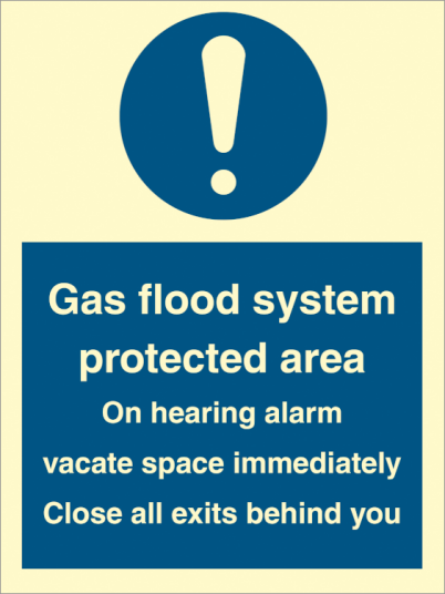 Gas flood system protection area