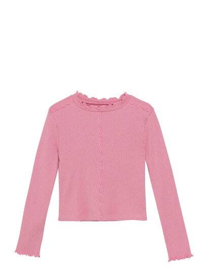 Creamie T Shirt Ls Rib Pink 110