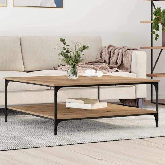 vidaXL Kaffebord artisan eik 100 x 100 x 40 cm Konstruert tre
