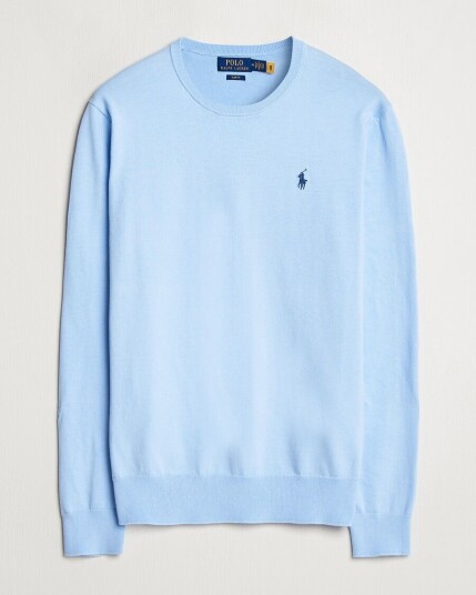 Polo Ralph Lauren Cotton Crew Neck Sweater Office Blue Polo Ralph Lauren Cotton Crew Neck Sweater Office Blue