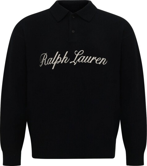 Polo Ralph Lauren Relaxed Fit Logo Wool Blend Sweater   Black   XS