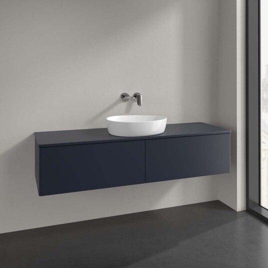 Villeroy & Boch Antao Servantskap med 2 skuffer 160x50x36 cm m/lys Blå Matt Villeroy & Boch Antao Servantskap med 2 skuffer 160x50x36 cm m/lys Blå Matt