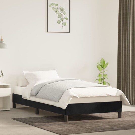 vidaXL Sengeramme svart 90x190 cm 3FT Single fløyel