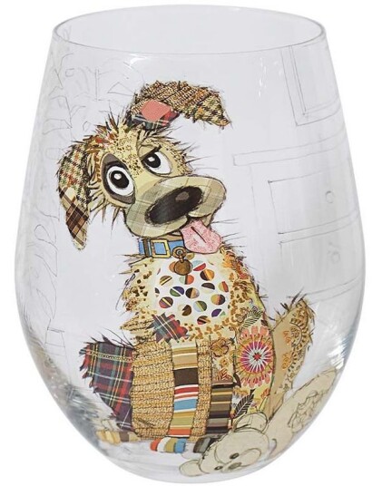 Bug Art Hvit Fotløst Murphy Mutt Hund Vinglass/Ginglass/Stemless