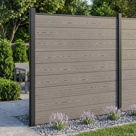 vidaXL Gjerdesett 180 x 186 cm WPC og Aluminium Grå