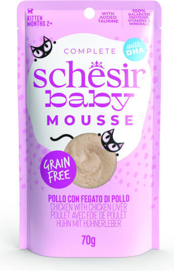Schesir Baby Mousse Kylling Med Kyllingelever 12 X 70 G