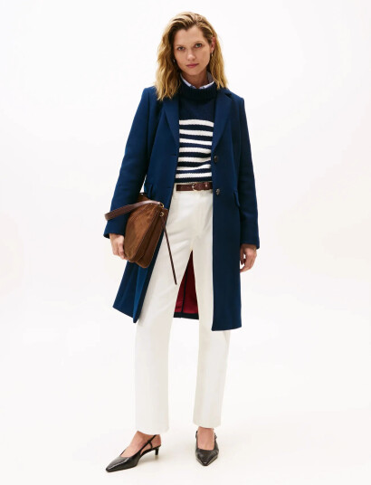 Tommy Hilfiger Classic Sb Wool Reg Coat Navy 44