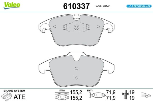 VALEO 610337 Bremseklosser