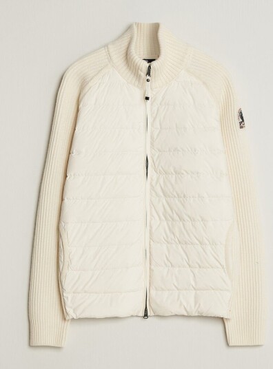 Parajumpers Olmo Rib Knitted Hybrid Jacket Warm Ivory