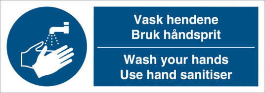 Jo Safety Vask hendenehandsprit NO/ENG Vinyl klistremerke 105 x 297 mm