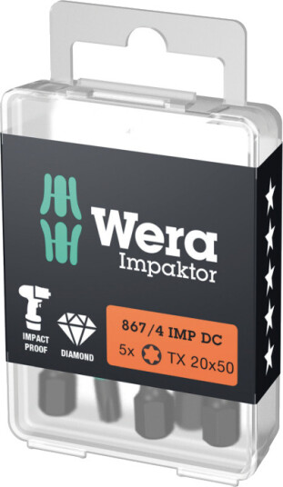 Wera Impactor TORX® Bits 5 stk - Høy kvalitet for Slagverktøy